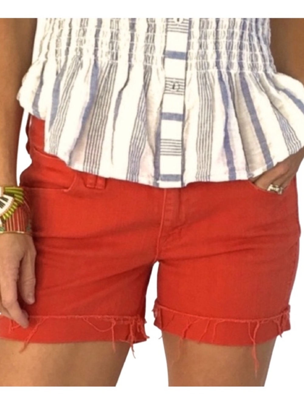 Madewell orange cutoff shorts size 25 red denim shorts